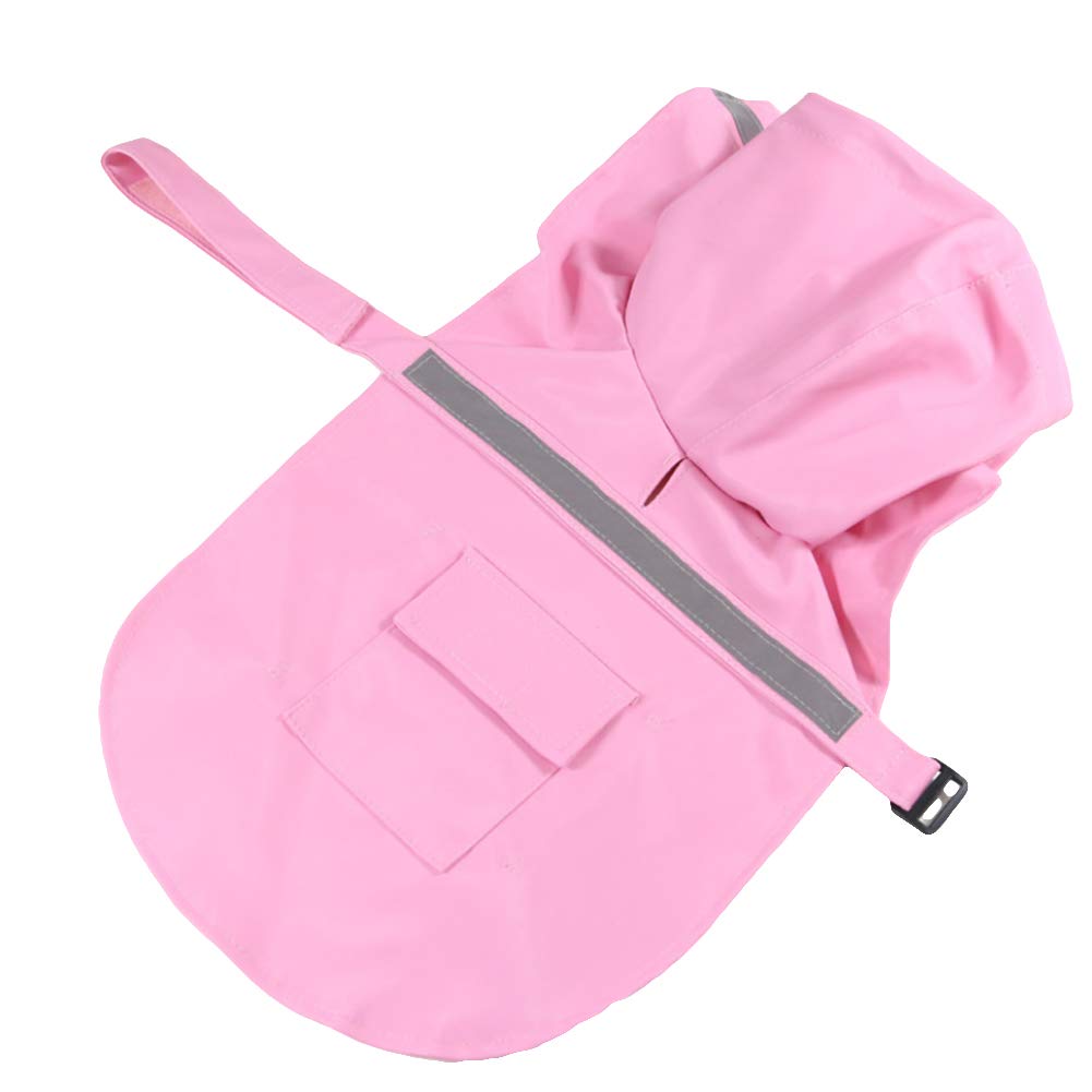 NACOCO Large Dog Raincoat Adjustable Pet Water Proof Clothes Lightweight Rain Jacket Poncho Hoodies with Strip Reflective (XL, P
